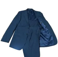 コムサイズム セットアップ ビジネススーツ ネイビーストライプ 滑り止め付 L