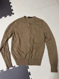 美品　UNIQLO ウール100% ブラウン　薄手カーディガン