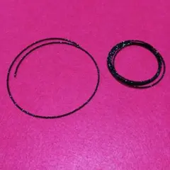 ブラックスピネル　ネックレス&5連ブレスレット