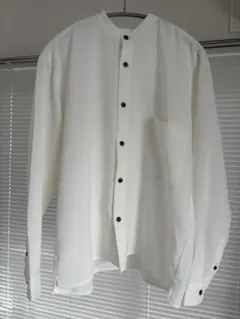 EMMA CLOTHES バンドカラーシャツ ホワイト Sのサムネイル