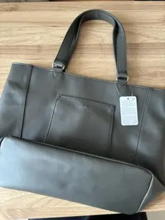 【新品】グレー トートバッグ　レディース　ファスナー