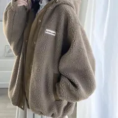 JaVaコラボ　オーバーサイズボアアウター　ブラウン