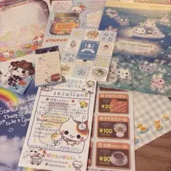 平成レトロ　バラメモ　パロディ　青系　ミニ封筒