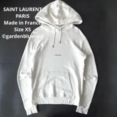 SAINT LAURENT PARIS シグネチャークロップドパーカー ホワイト