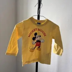 Disney ミッキーマウス 長袖Tシャツ イエロー