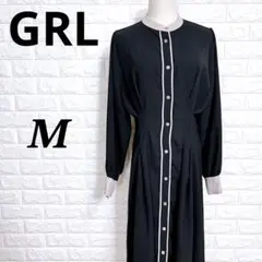 5003 グレイル GRL ロングワンピース M 黒 長袖 きれいめ 上品 清楚