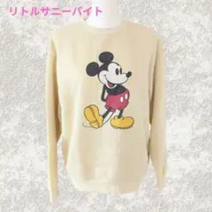 リトルサニーバイト ミッキーマウス ヴィンテージ加工 スウェット イエロー