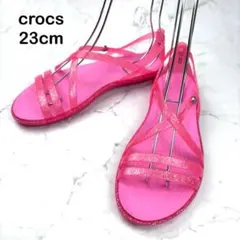 【美品】crocs Ray BEAMS イザベラ サンダル ピンク ラメ 23のサムネイル