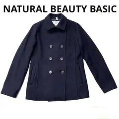 NATURAL BEAUTY BASIC ネイビー ウールPコート　Mサイズ