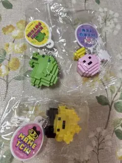 たまごっち　ドットフィギュアチャーム(3種類)まめっち　くちぱっち　まるてん