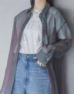 JEANASIS シャンブレーメタリックシアーシャツのサムネイル