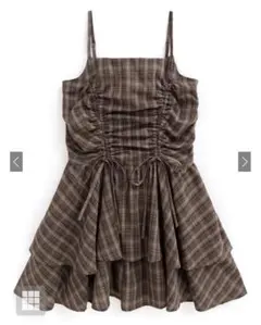 grl ［dk1357］チェック柄 フレアミニワンピース　キャミワンピース