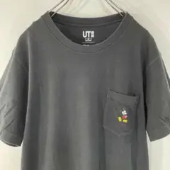 コラボ Tシャツ サイズM ミッキーマウス 刺繍 ポケT 古着ミックス
