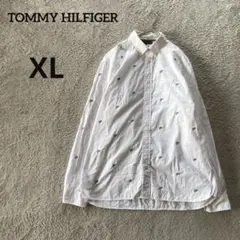 トミーヒルフィガーTOMMY HILFIGER 総柄シャツ ホワイト XLのサムネイル