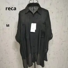 タグ付き未使用品【reca】 ドルマンシアー素材 シャツ ブラックのサムネイル