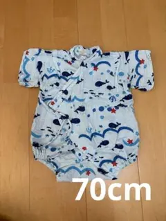 クジラ柄 甚平 70cm
