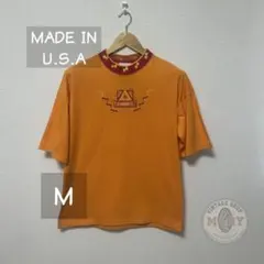 デッドストック 90s USA製 ルコック 刺繍 Tシャツ M オレンジのサムネイル