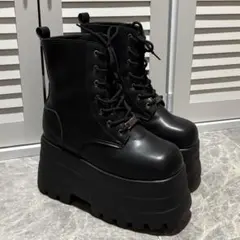 コスプレ 男装 厚底 ブーツ 黒 ブラック シークレットブーツ タオバオ