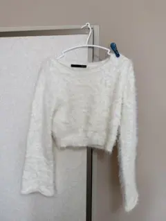 Heather ホワイト クロップドセーター