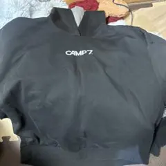 CAMP7 黒 ロゴプリント パーカー Mサイズ