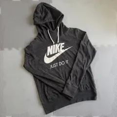 NIKE フード付きパーカー ロゴ入り ダークグレー M