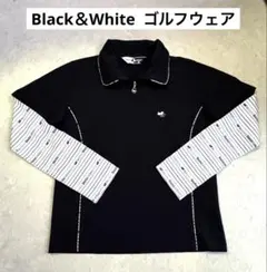 Black&White ゴルフウェア　レディース　ポロシャツ　半袖　アームカバーのサムネイル