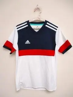 adidas アディダス Tシャツ Vネック 150cm スポーツウエア 白