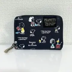 スヌーピー ウッドストック コインケース お財布 ネイビー ミニ コンパクト