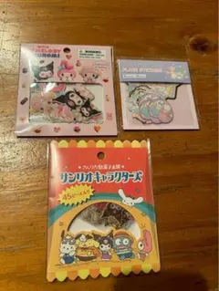 フレークシールタイルシールセットおすそわけ　開封済みサンリオ　クレヨンしんちゃん