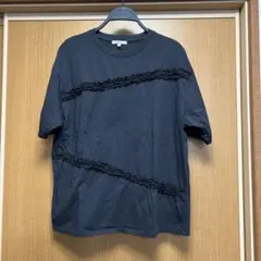 niko and ... フリルデザイン 半袖Tシャツ チャコールグレー M