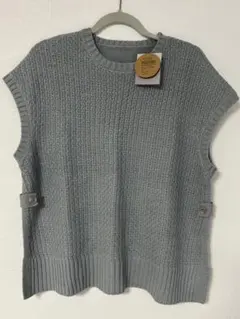 新品　グレー ニット　ベスト ニット　秋冬
