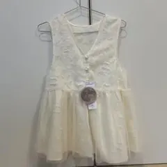 【新品タグ付き】tal.by yumi. ジャガードベスト 中白M しまむら