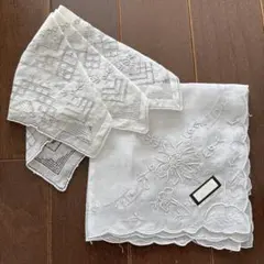 ヴィンテージ❖汕頭 スワトウ刺繍 ハンカチSWATOW スワトー 未使用