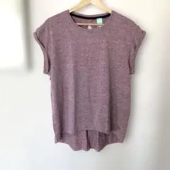 ヨガフィッネスジョギング用トップス Ｍ〜Ｌサイズspout 杢ピンク#120