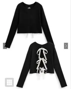 【GRL】バックリボンニットトップスアイボリー(pm495)