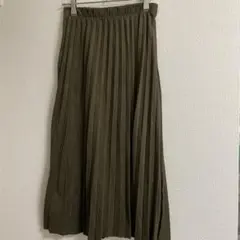 ZARA BASIC【S】 プリーツスカート オリーブ/カーキ ロング丈