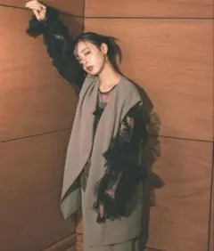 【ANDRESD】 back sheer gilet setup dress