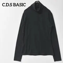 C.D.S BASIC タートルネックニット M ブラック シンプル きれいめ