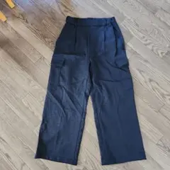 HKWORKSLONDON ネイビー ワークパンツ カーゴパンツ ゴムウエスト