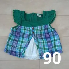 RAG MART チェック柄 トップス 90cm 半袖　Tシャツのサムネイル