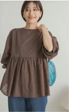 URBAN RESEARCH DOORS シアーコットン2WAYギャザーブラウス