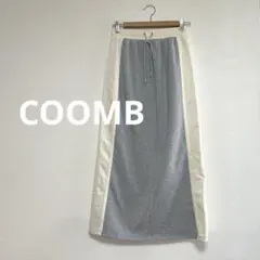 クーム coomb 異素材切り替えスウェットスカート　グレー　ホワイト　　Fのサムネイル