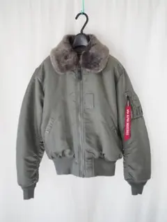 美品★ALPHA アルファ★TA0215 B-15 フライトジャケット★グレー