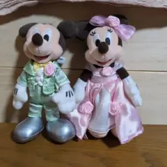 ディズニー ミッキー ミニー ウエディング ぬいぐるみバッジ