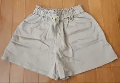 ベージュ ハーフパンツ ドローコード付き