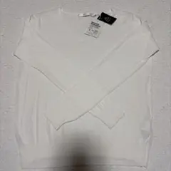 AZULホワイト Vネック 長袖ニット