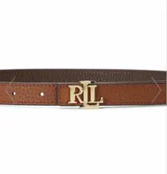 【超美品】ローレンラルフローレン◇ロゴ リバーシブル レザー スキニー ベルト
