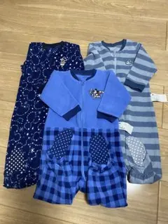 ユニクロ 80cm ミッキー フリース オールインワン 3着セット