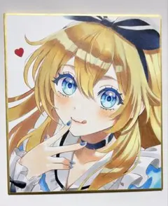 オリジナル手描きイラスト　アリス　アナログ　色紙　女の子