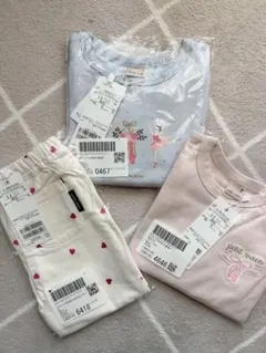 petit main プティプラ　長袖　Tシャツ　レギンス90cm セット　双子